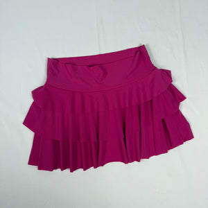Pink pleated low rise mini skirt (S)