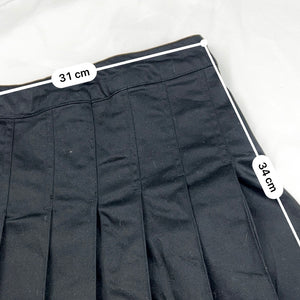 Black 100% cotton mid rise pleated mini skirt (XS)