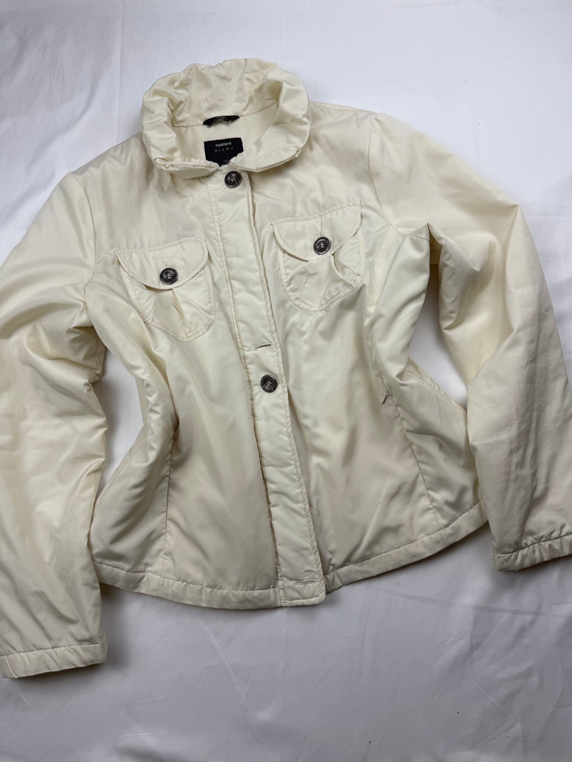 White cream fall puffer jacket (M/L)