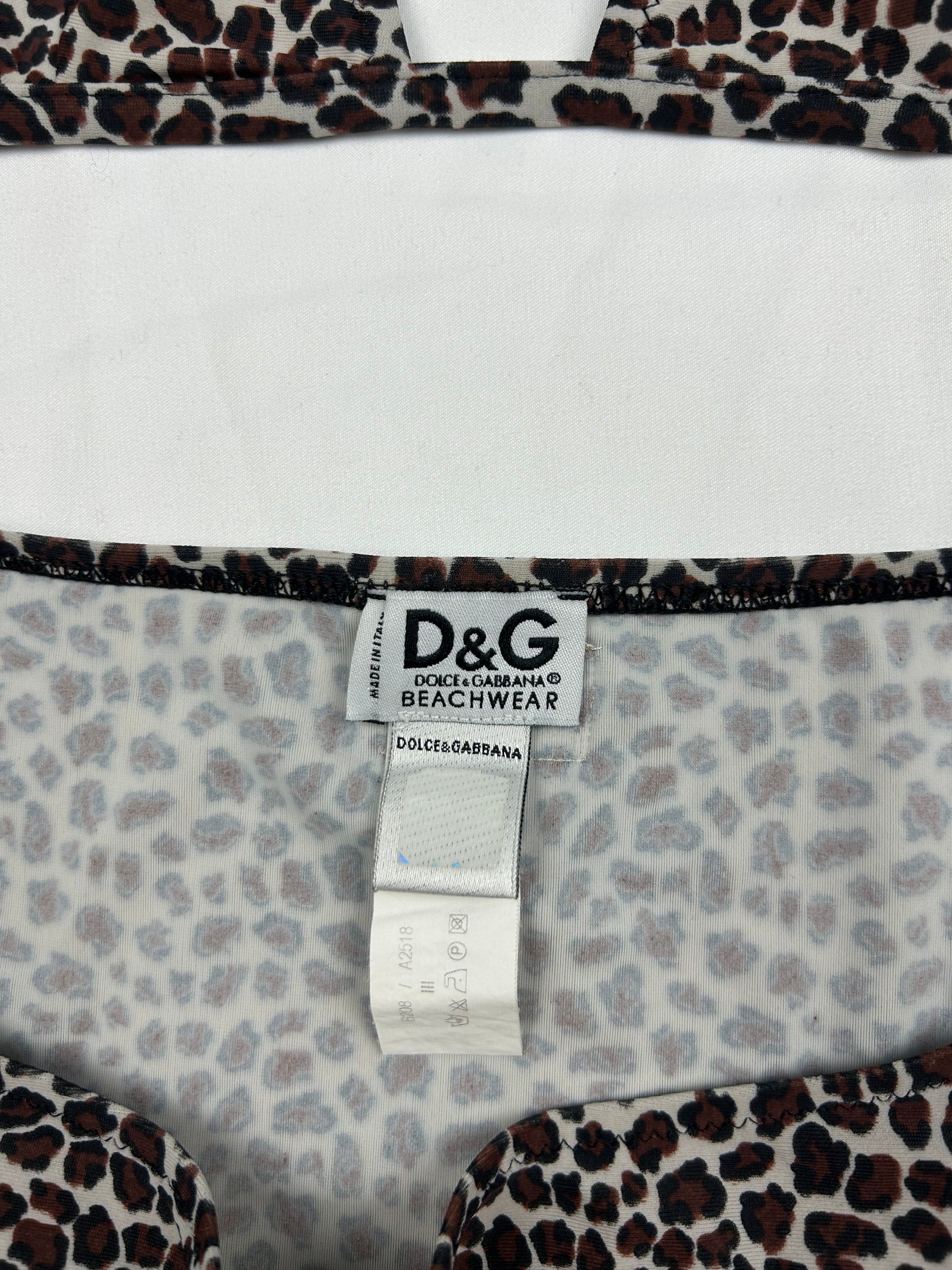 Brown panther print low waisted bikini set (M)