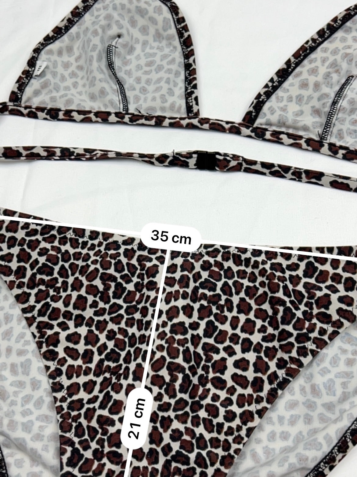 Brown panther print low waisted bikini set (M)