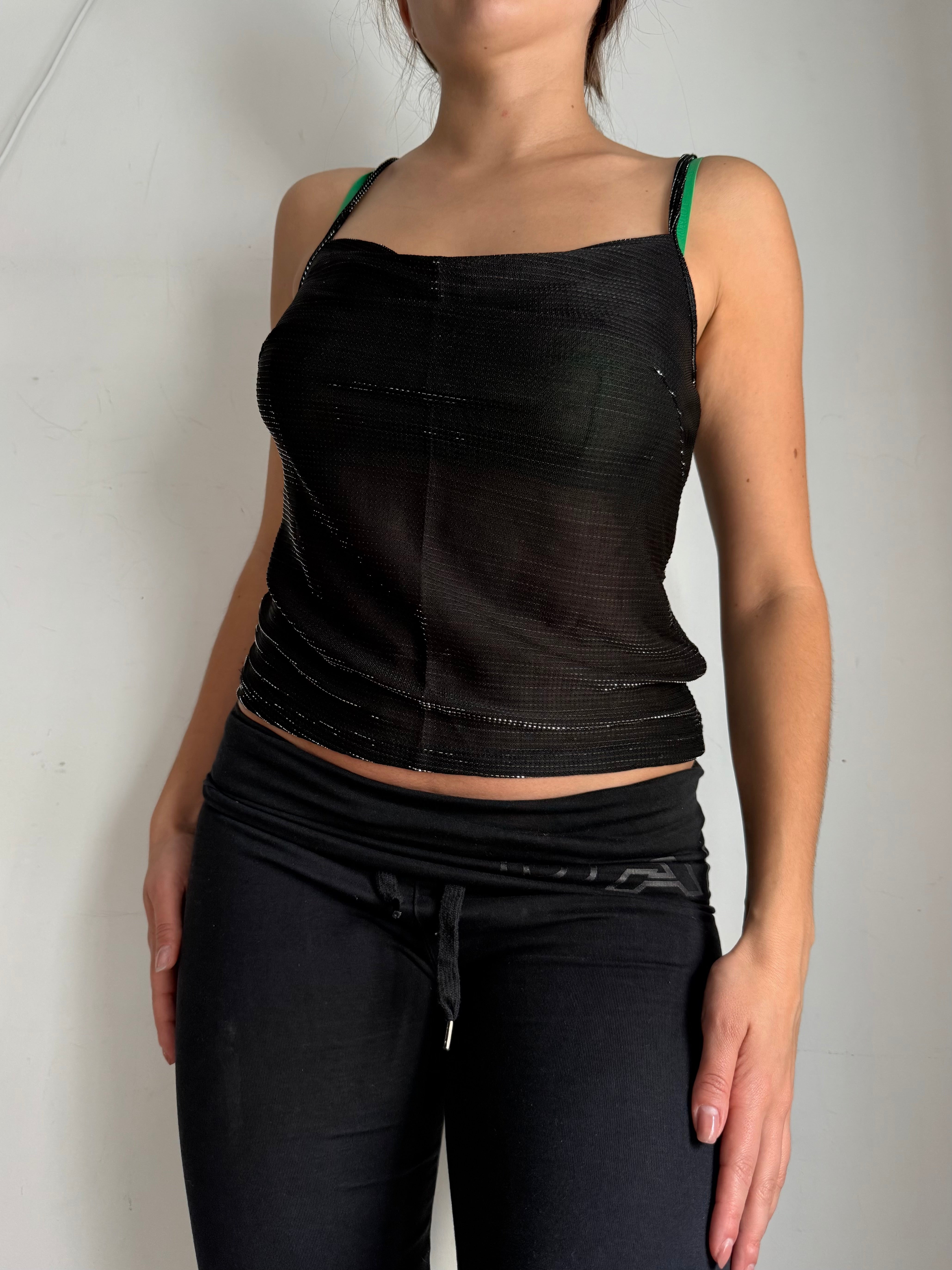 Black glitters top (M)