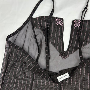 Brown mesh babydoll cami top (M)