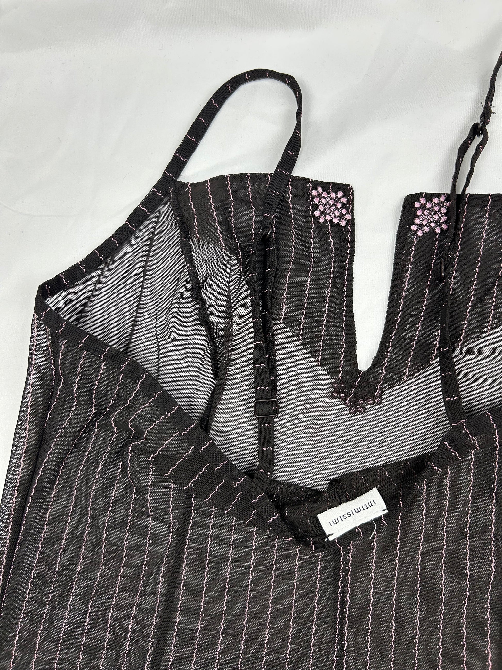 Brown mesh babydoll cami top (M)