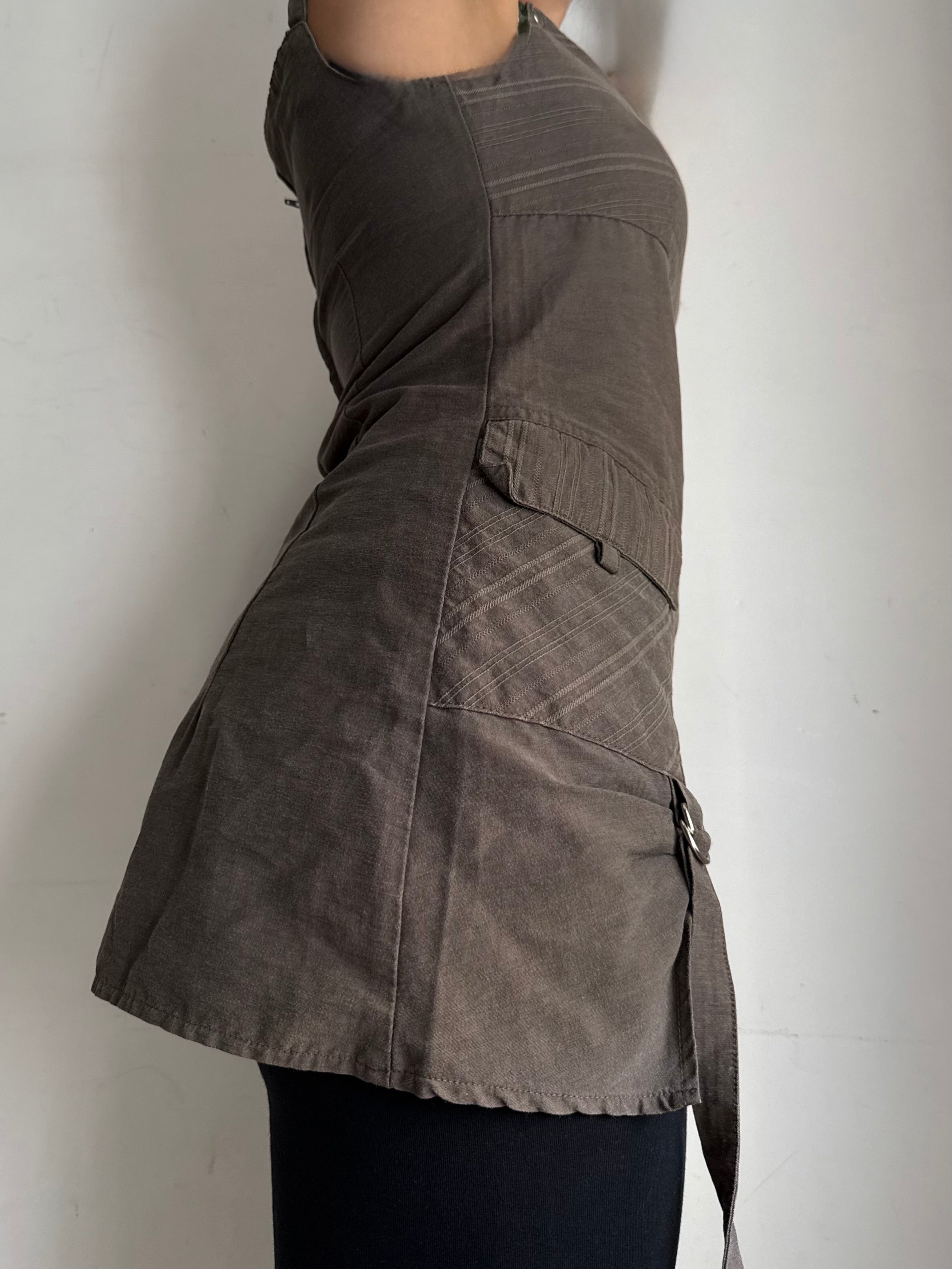 Khaki utility top (S/M)