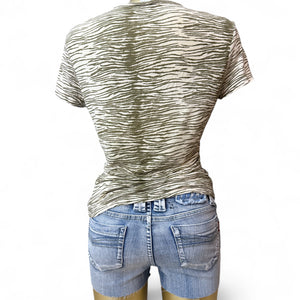 Khaki tiger print cotton tee (L)