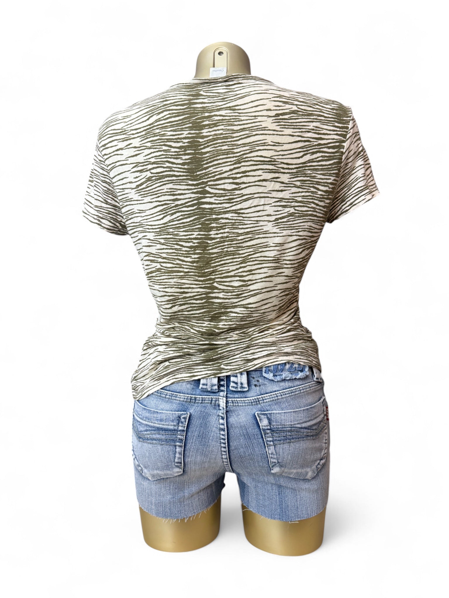 Khaki tiger print cotton tee (L)