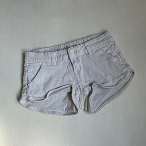 White denim low rise mini short (XS)