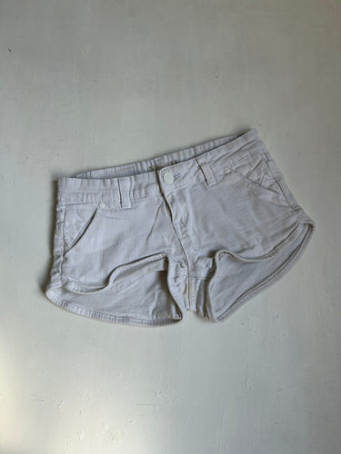 White denim low rise mini short (XS)
