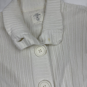 White ribbed buttons up jumper (M)