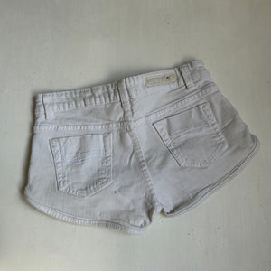 White denim low rise mini short (XS)