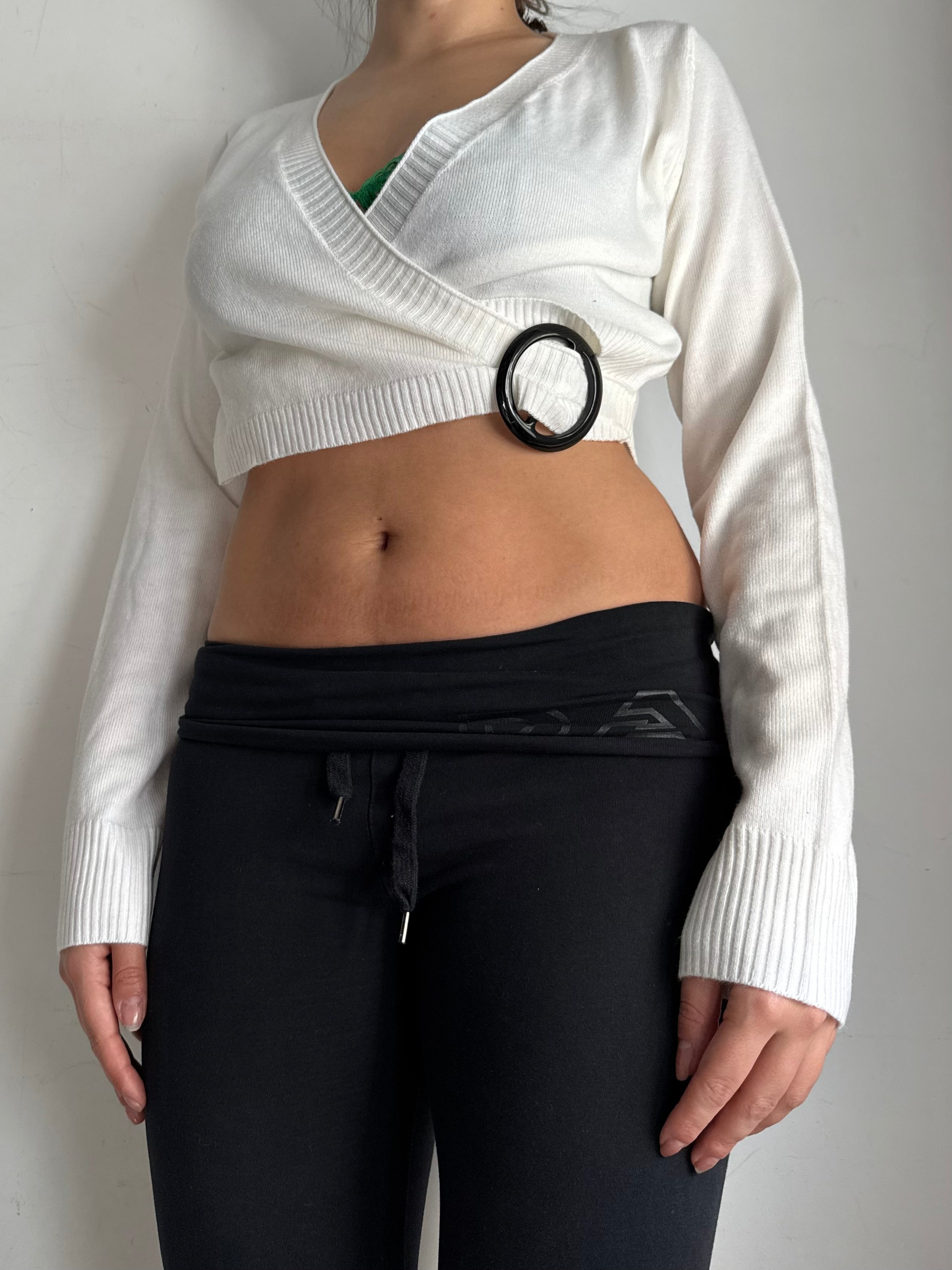 White adjustable ring belt bolero top (M)