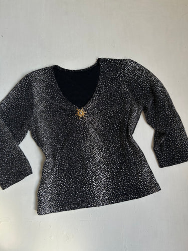Black glitters  long sleeves top (S/M)