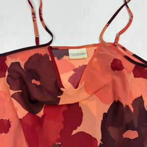 Tan floral mesh maxi dress (S/M)