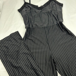 Black striped office jumpsuit (S/M)