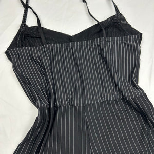 Black striped office jumpsuit (S/M)