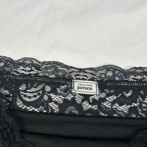 Black lace lined long sleeves top (M)