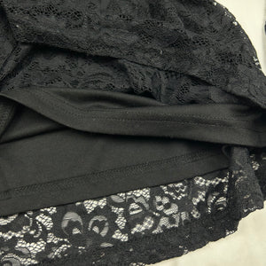 Black lace lined long sleeves top (M)