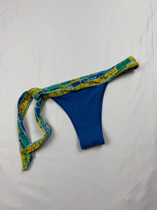 Blue tie up low rise bikini bottom (XS)