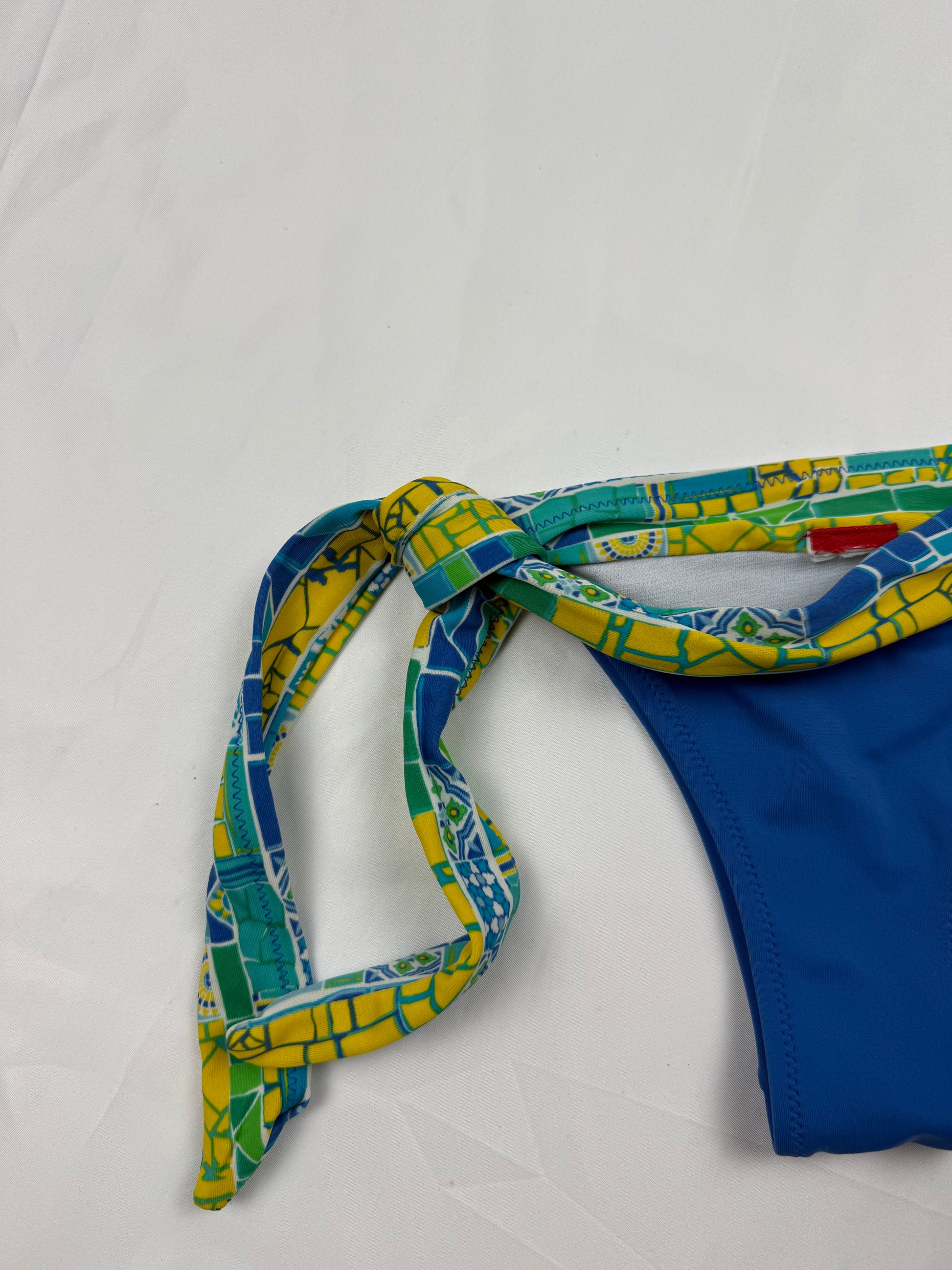 Blue tie up low rise bikini bottom (XS)