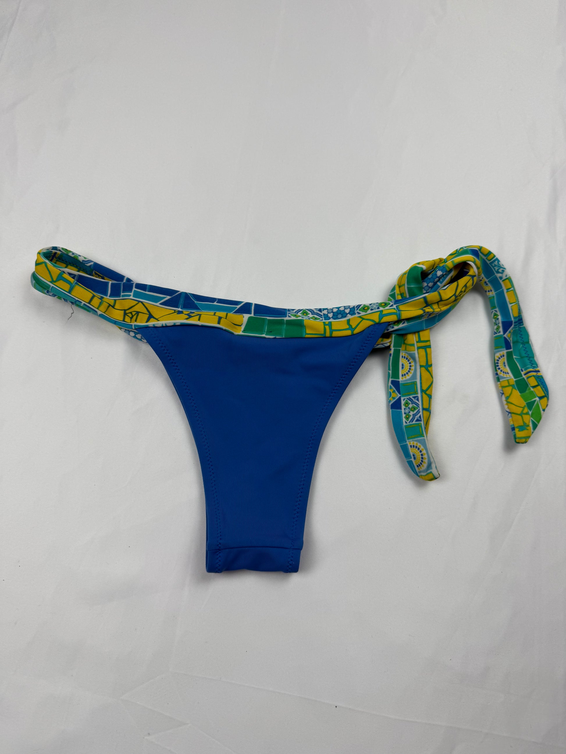 Blue tie up low rise bikini bottom (XS)