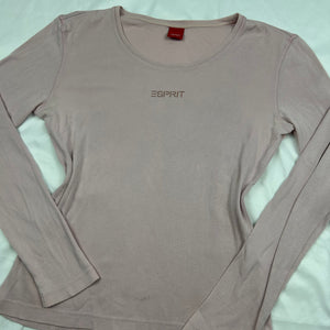 Baby pink cotton long sleeves top (M)
