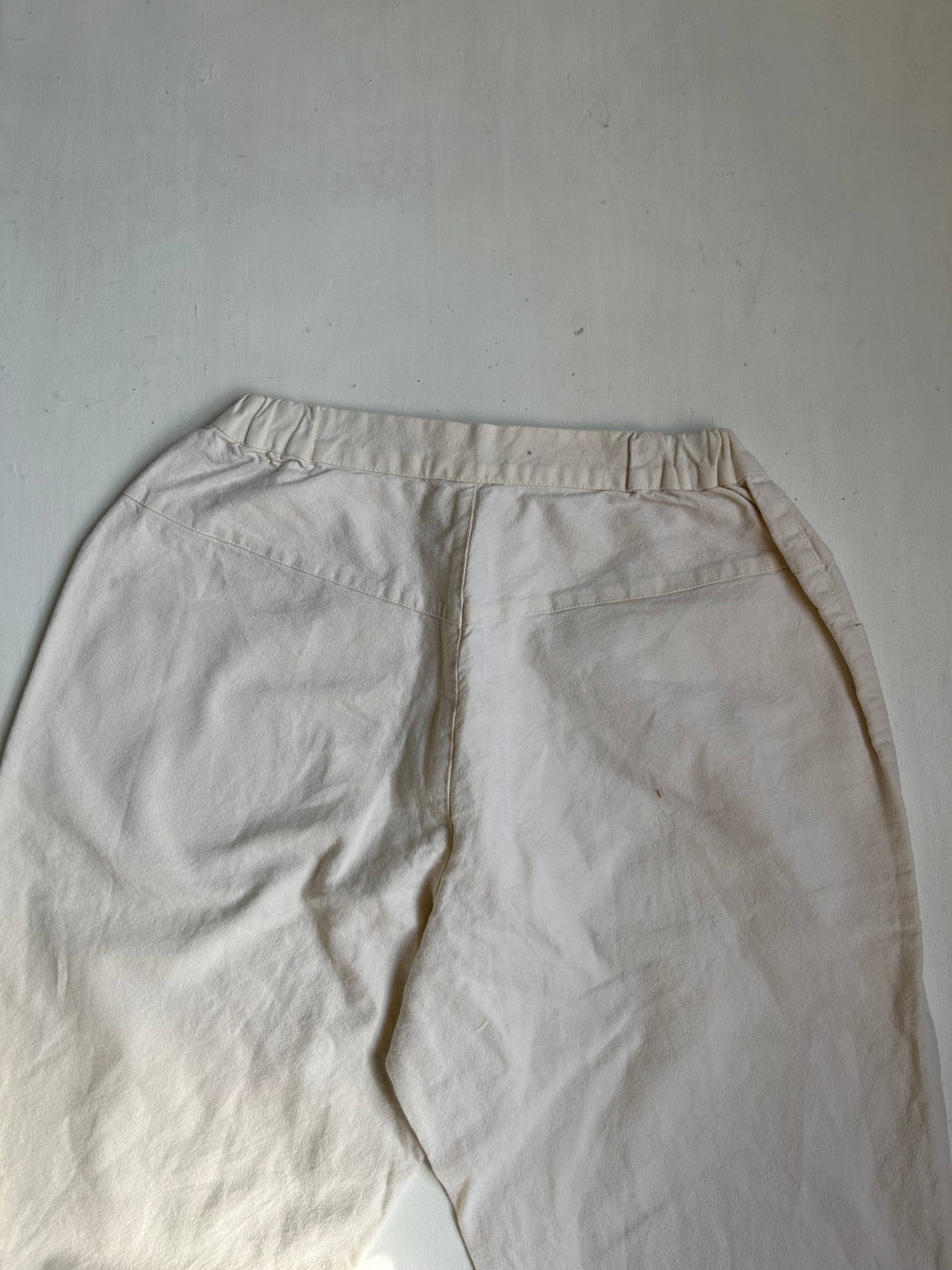White mid waist 100% cotton flare pants (S)