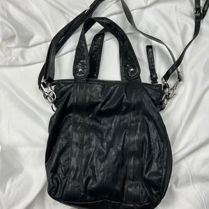 Black besace uni crossbody buckle bag (32x34cm)