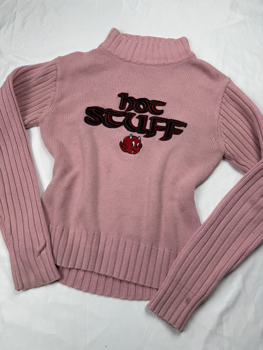 Pink turtleneck jumper (M)
