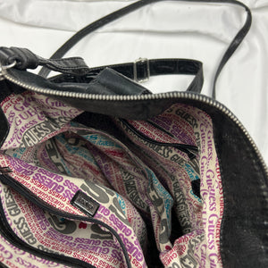 Black besace uni crossbody buckle bag (32x34cm)