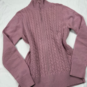 Pink zip up wool jumper (M)