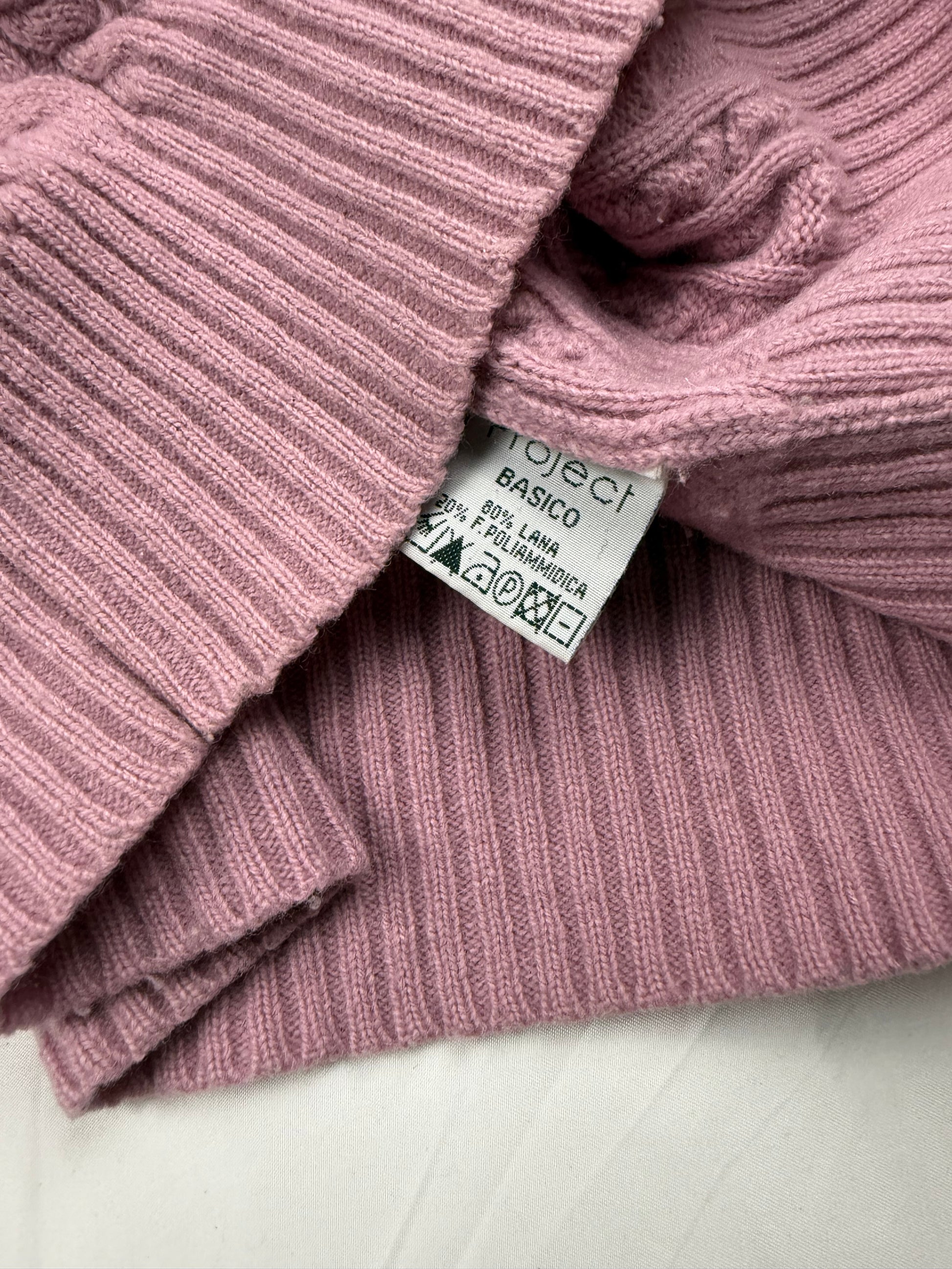 Pink zip up wool jumper (M)