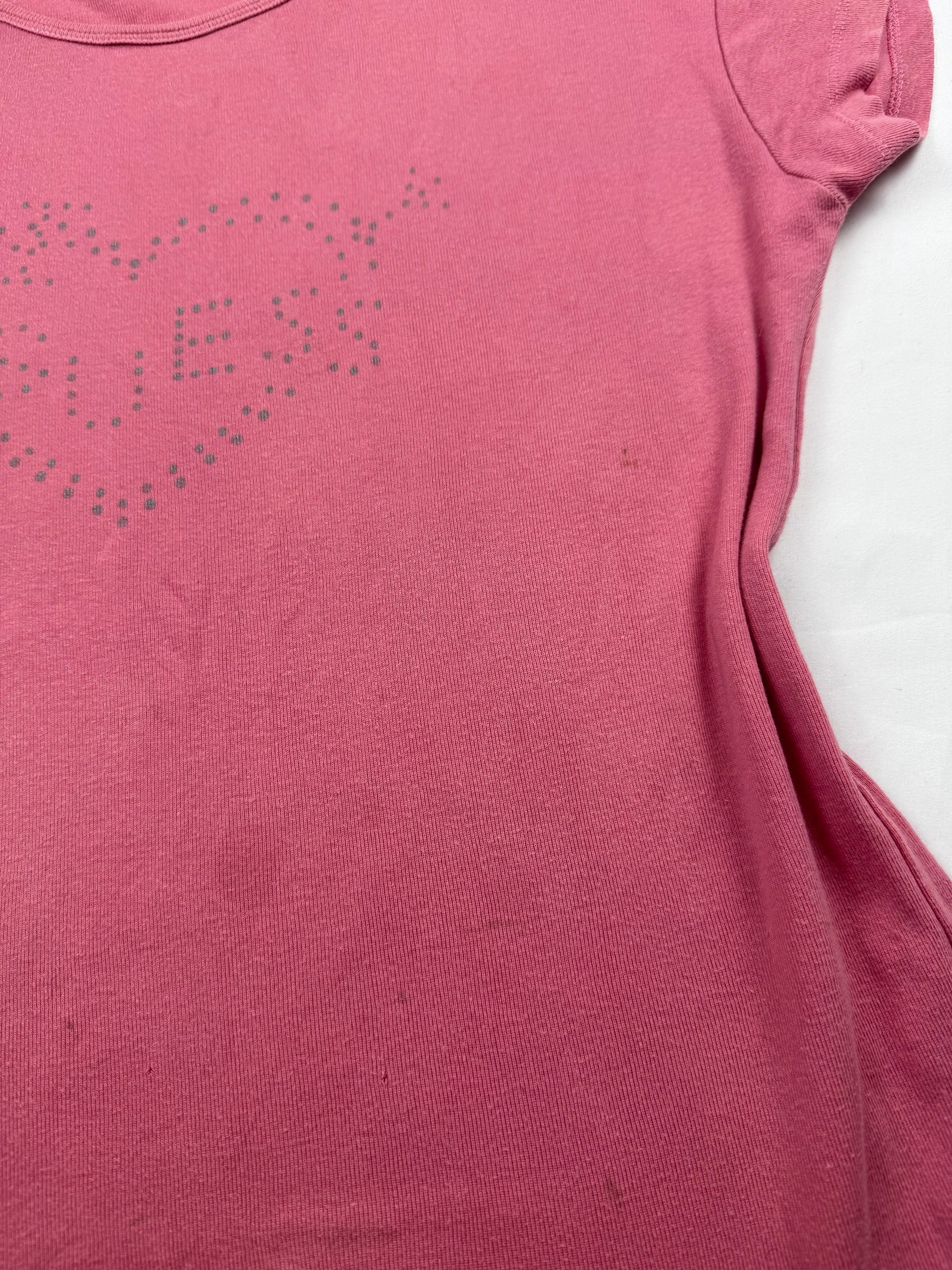 Pink logo cotton tee (L)
