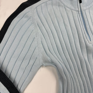 Baby blue 100% cotton half zip jumper (XXL)