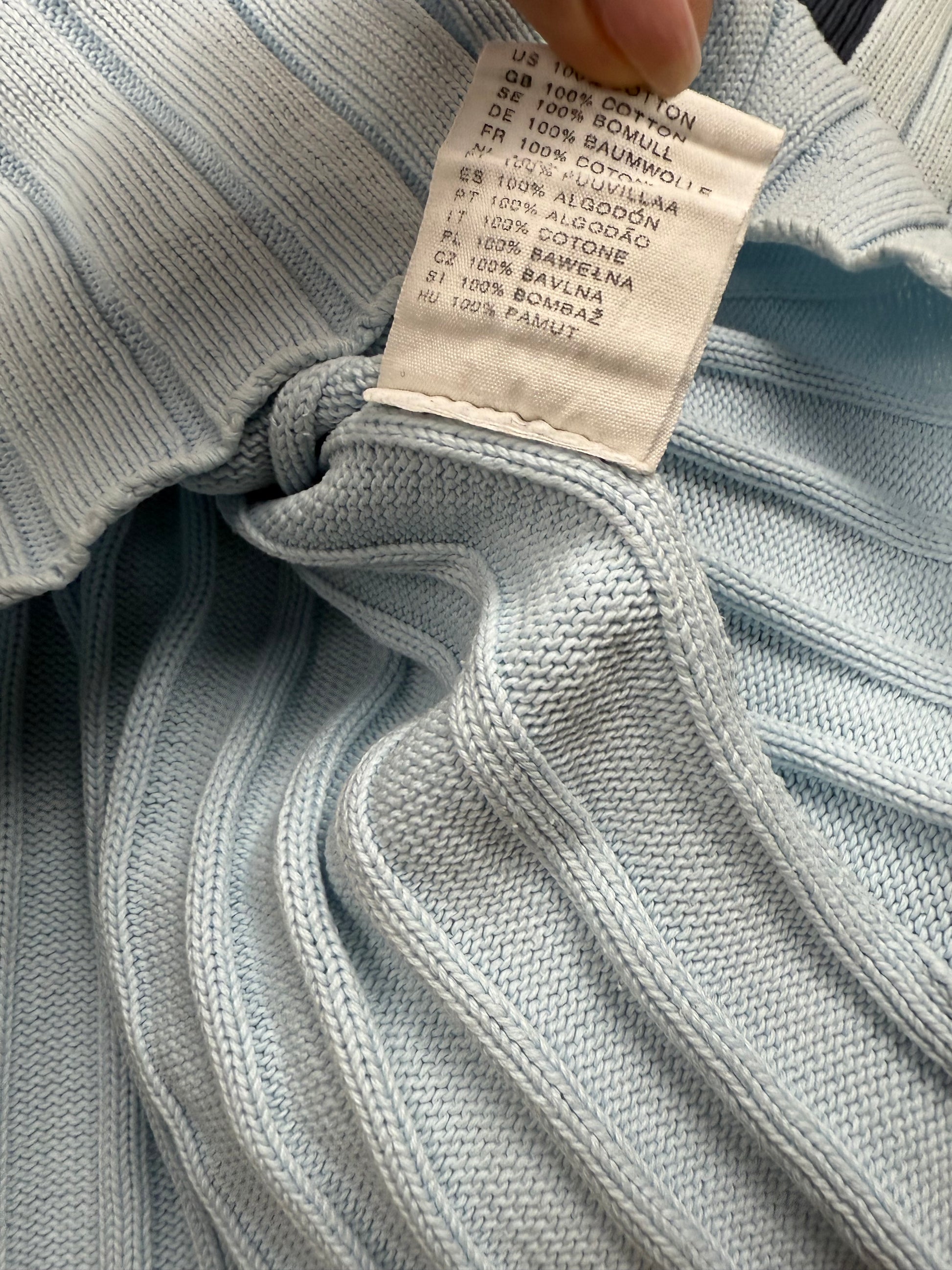 Baby blue 100% cotton half zip jumper (XXL)