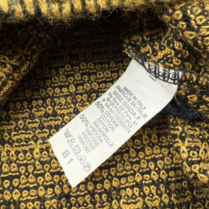 Khaki faux fur large neck knitted jumper dress (S/M)