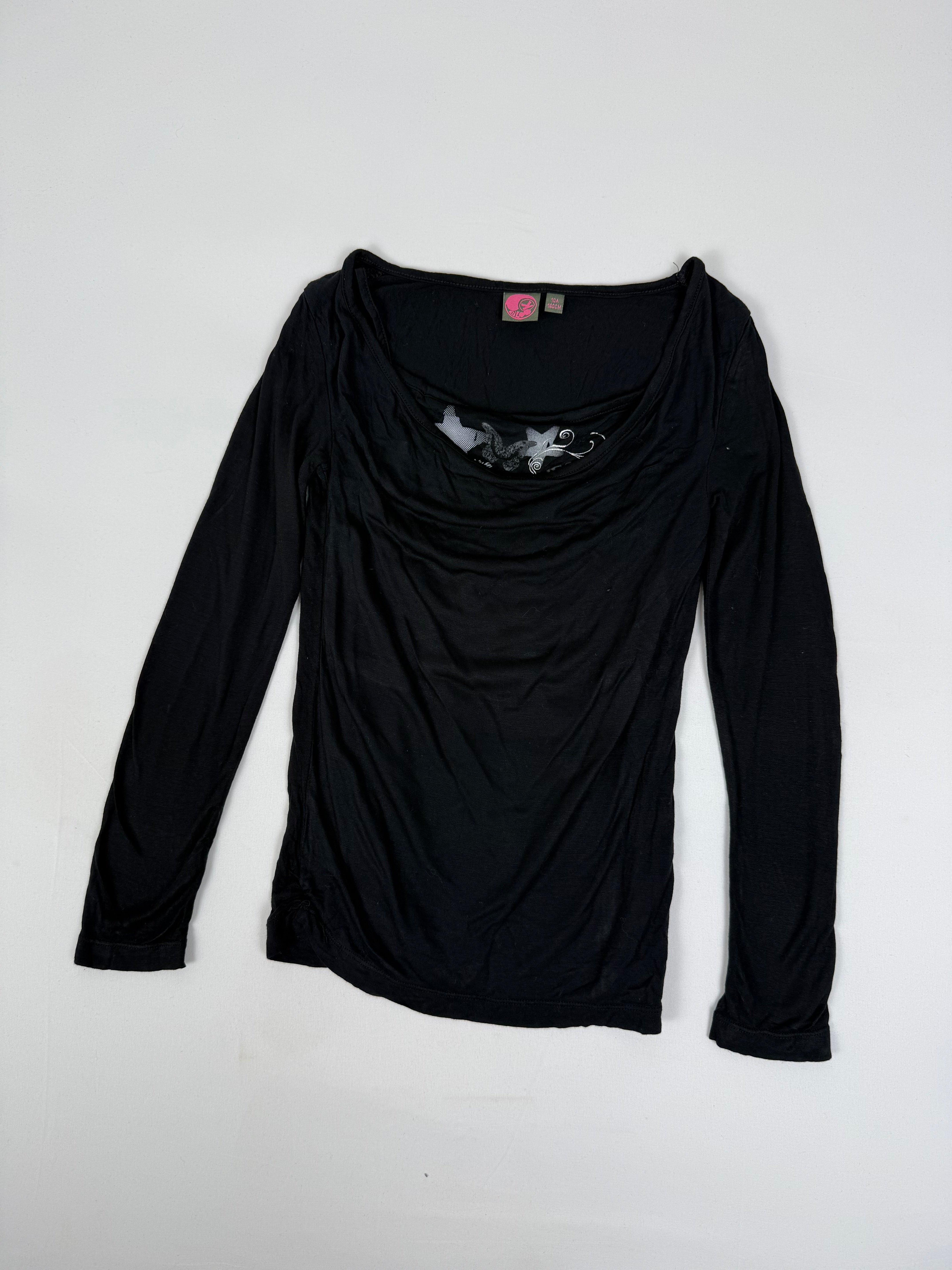 Black double long sleeves top (XS)