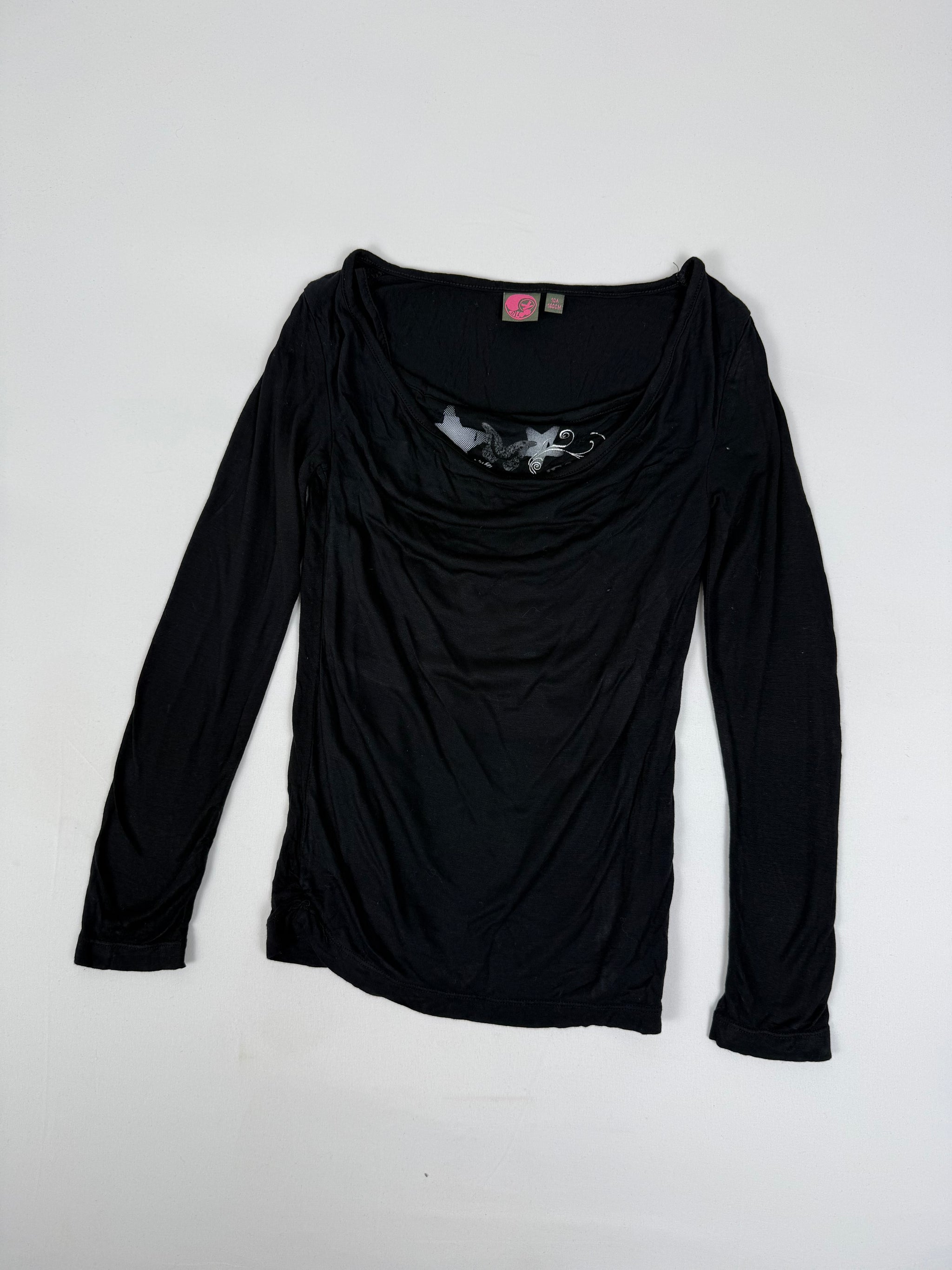 Black double long sleeves top (XS)