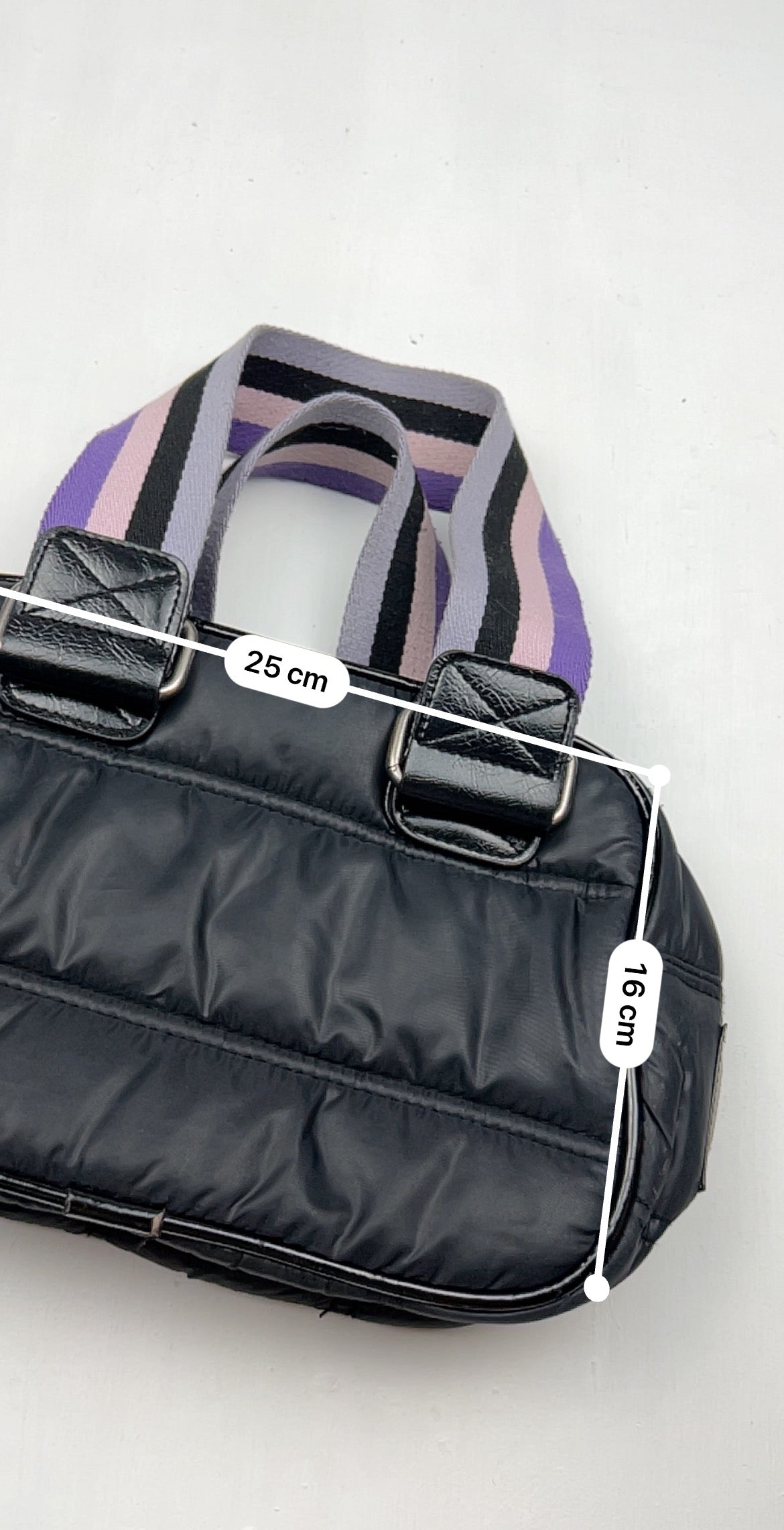 Black puffer logo medium shoulder bag