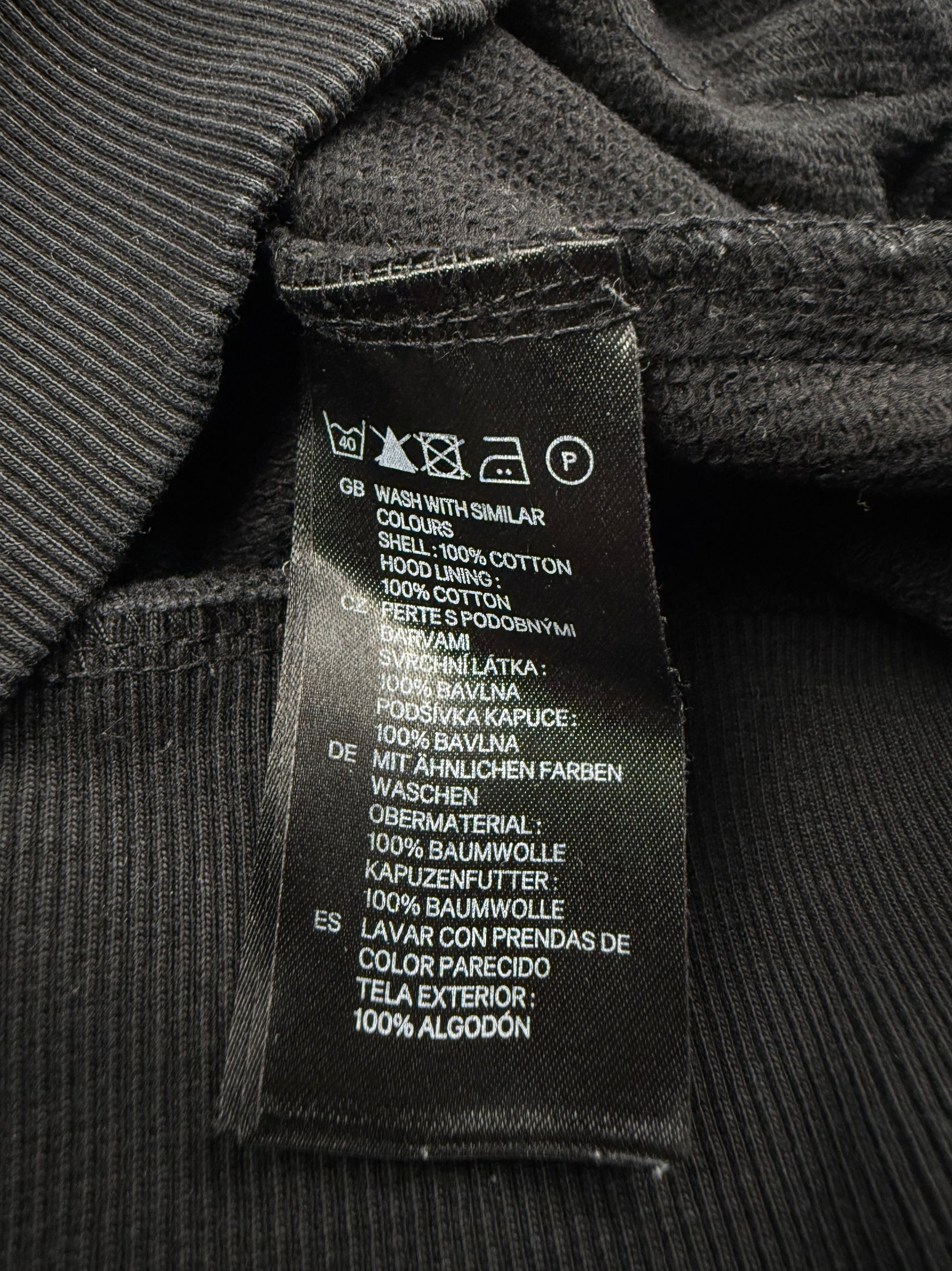 Black 100% cotton zip up sweatshirt (S)