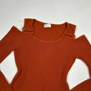 Orange ribbed buckle jumper (S/M)