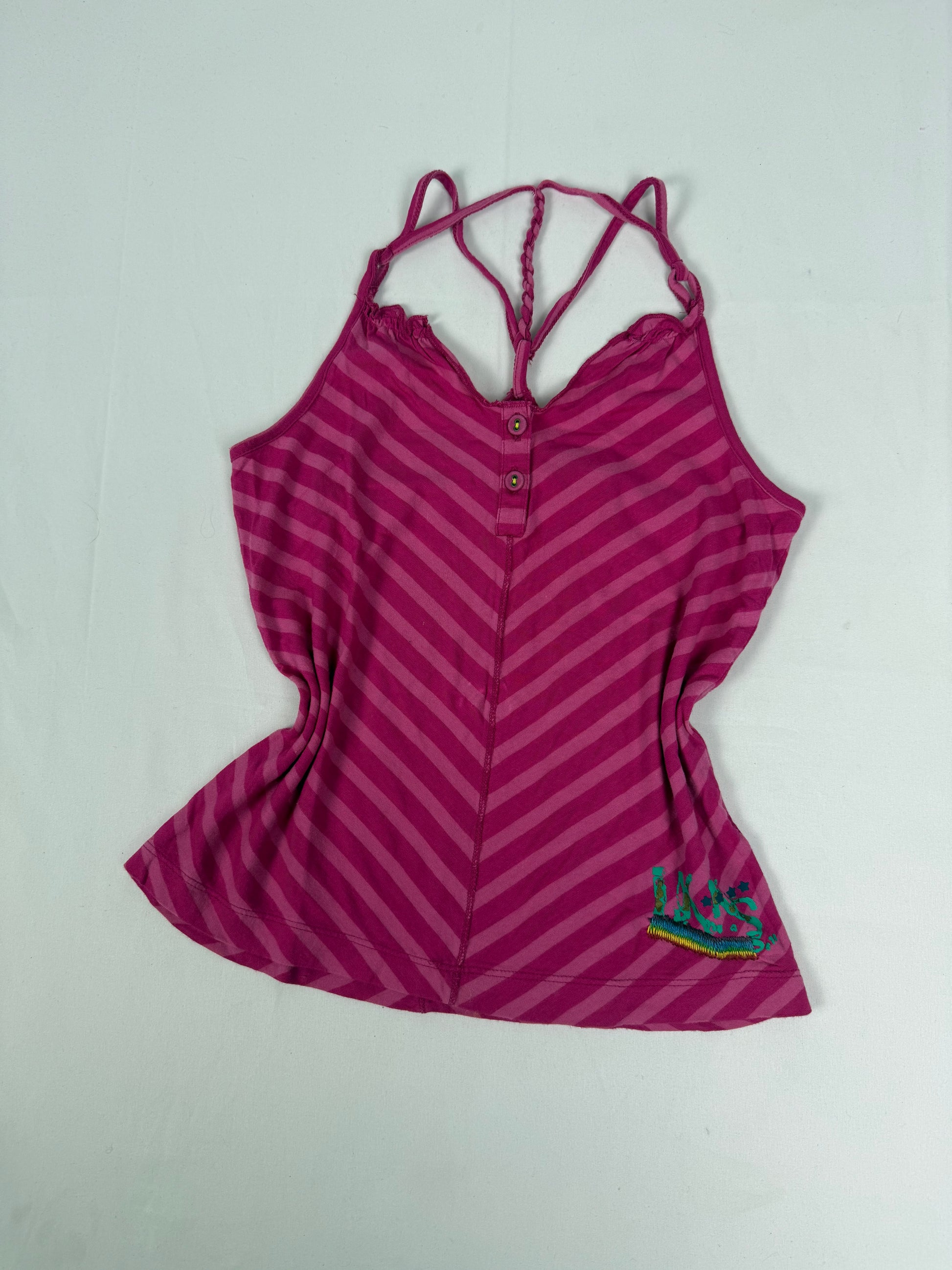 Striped pink cotton top (XS)