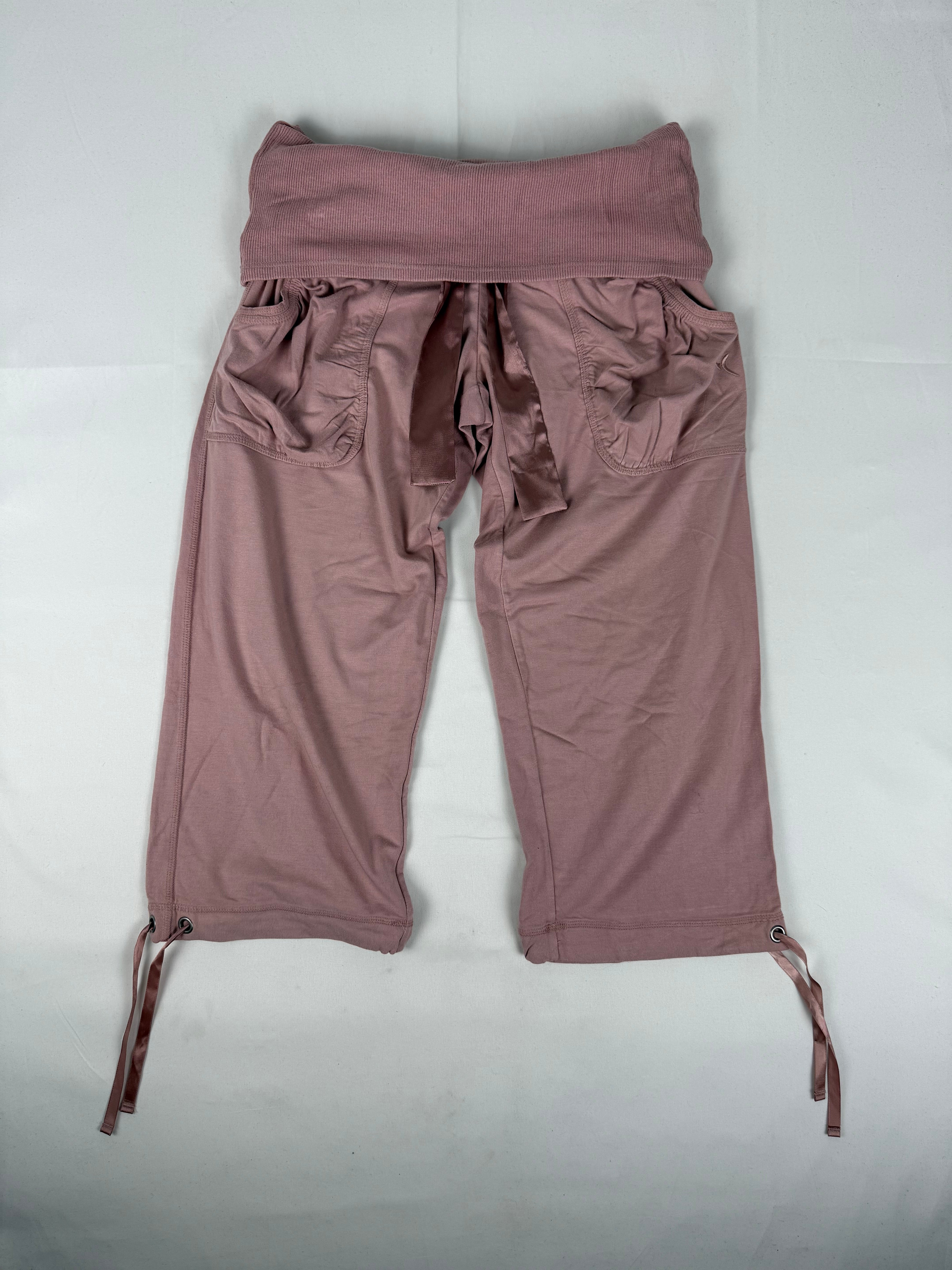 Pink cotton low waist capri pants (L)
