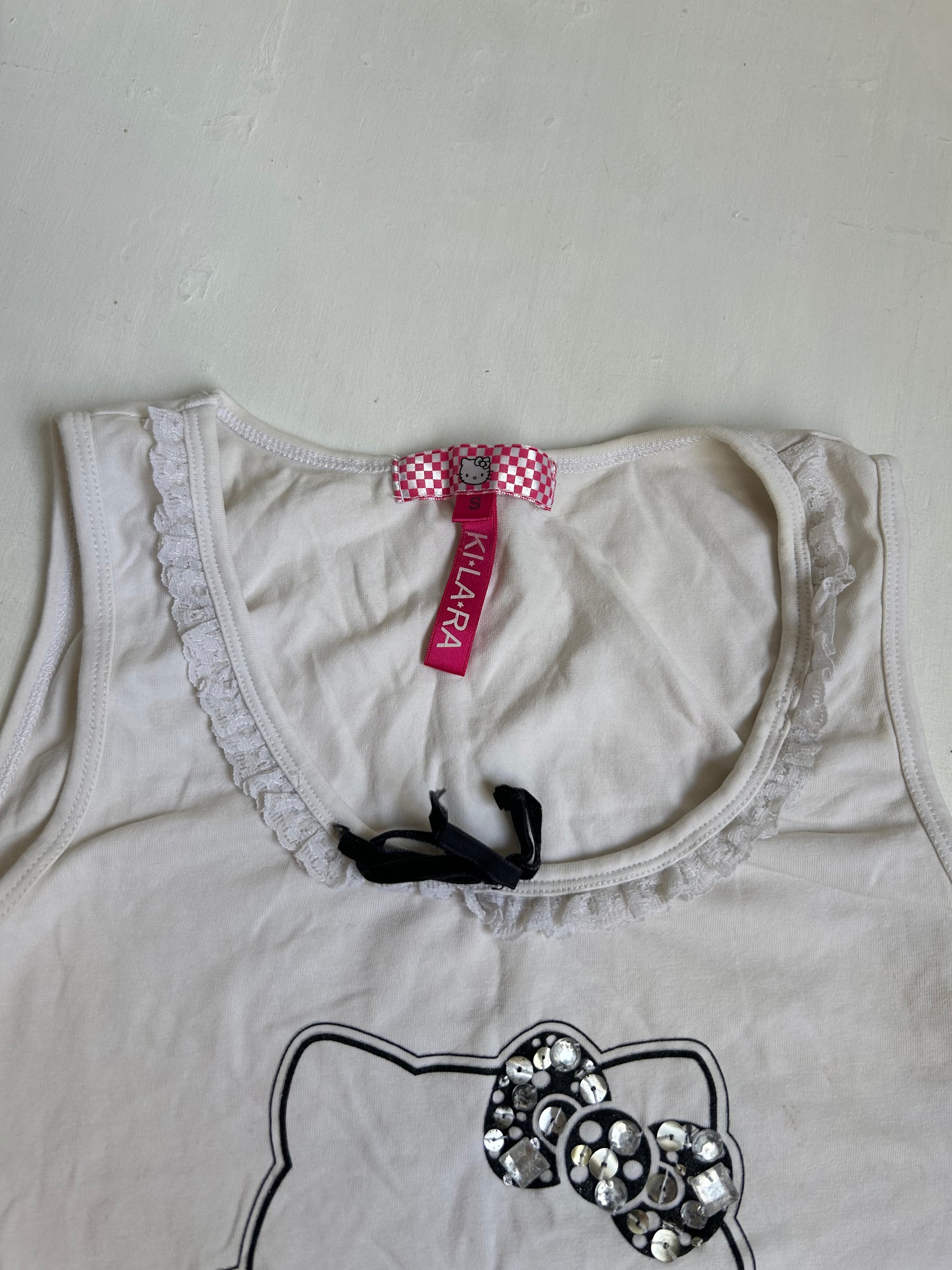 White 100% cotton tank  top (S)