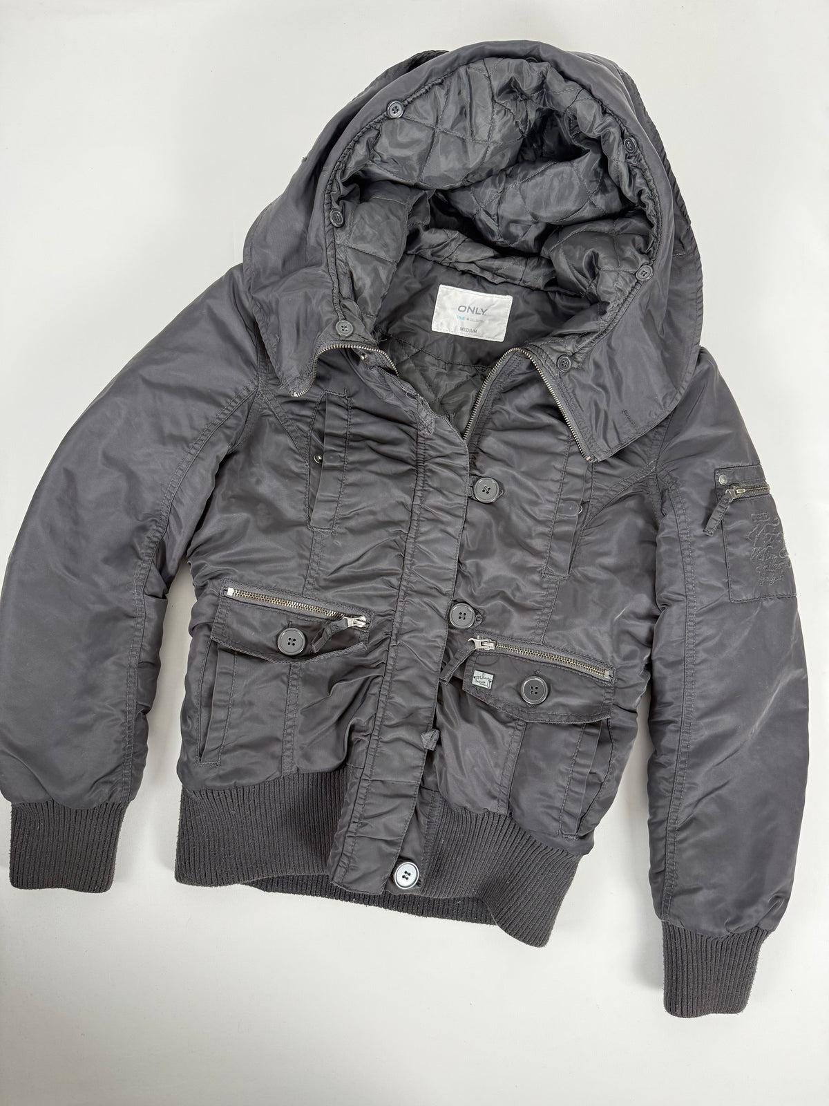 Veste ajustée 100 % coton kaki (L)