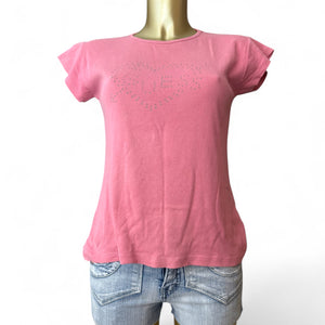 Pink logo cotton tee (L)