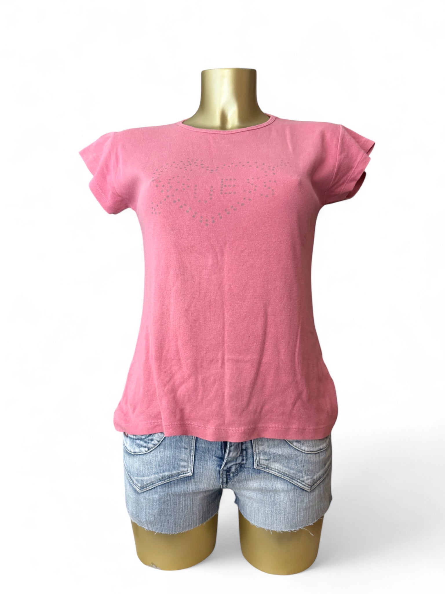Pink logo cotton tee (L)
