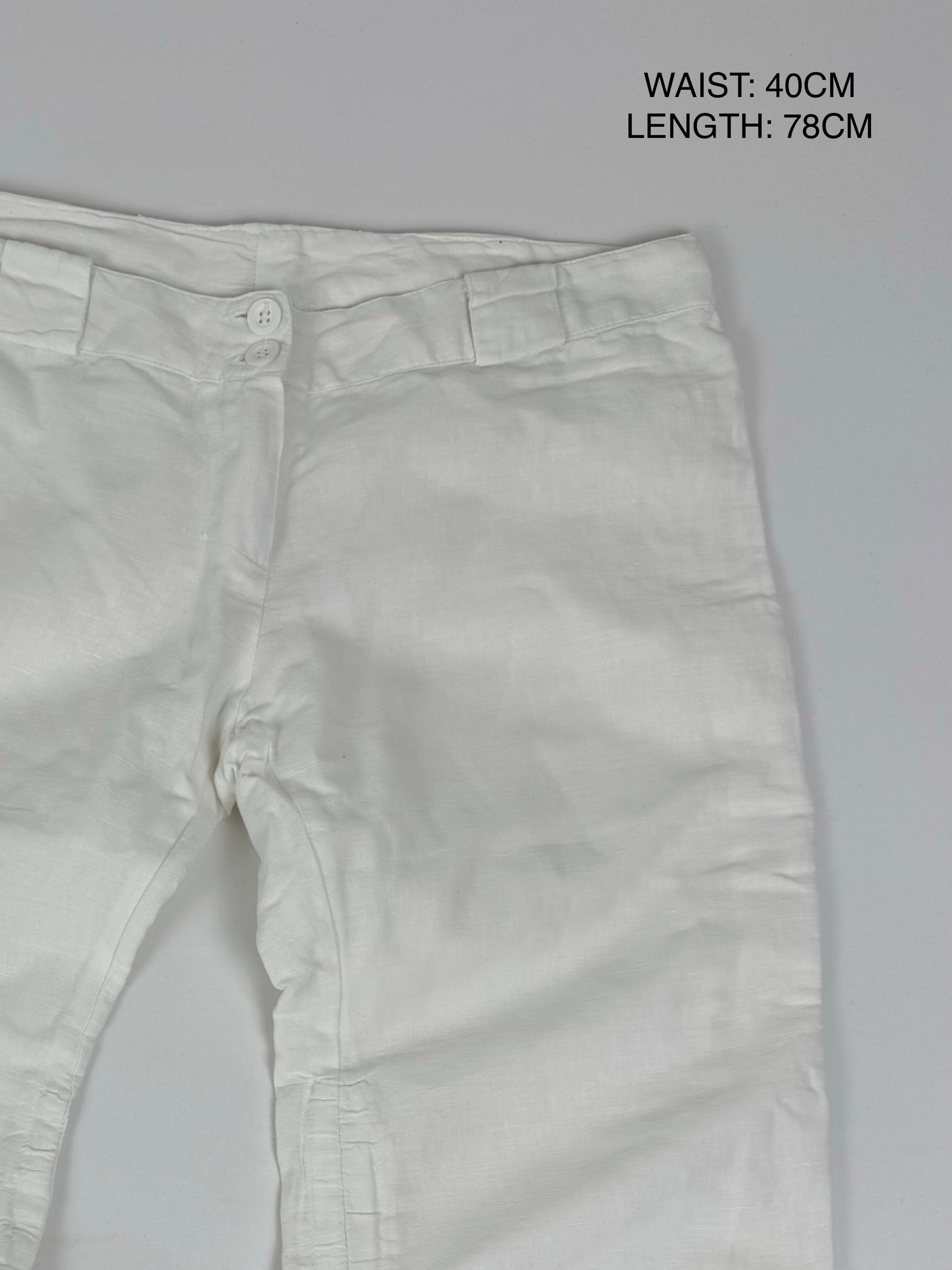 White linen capri pants (S)