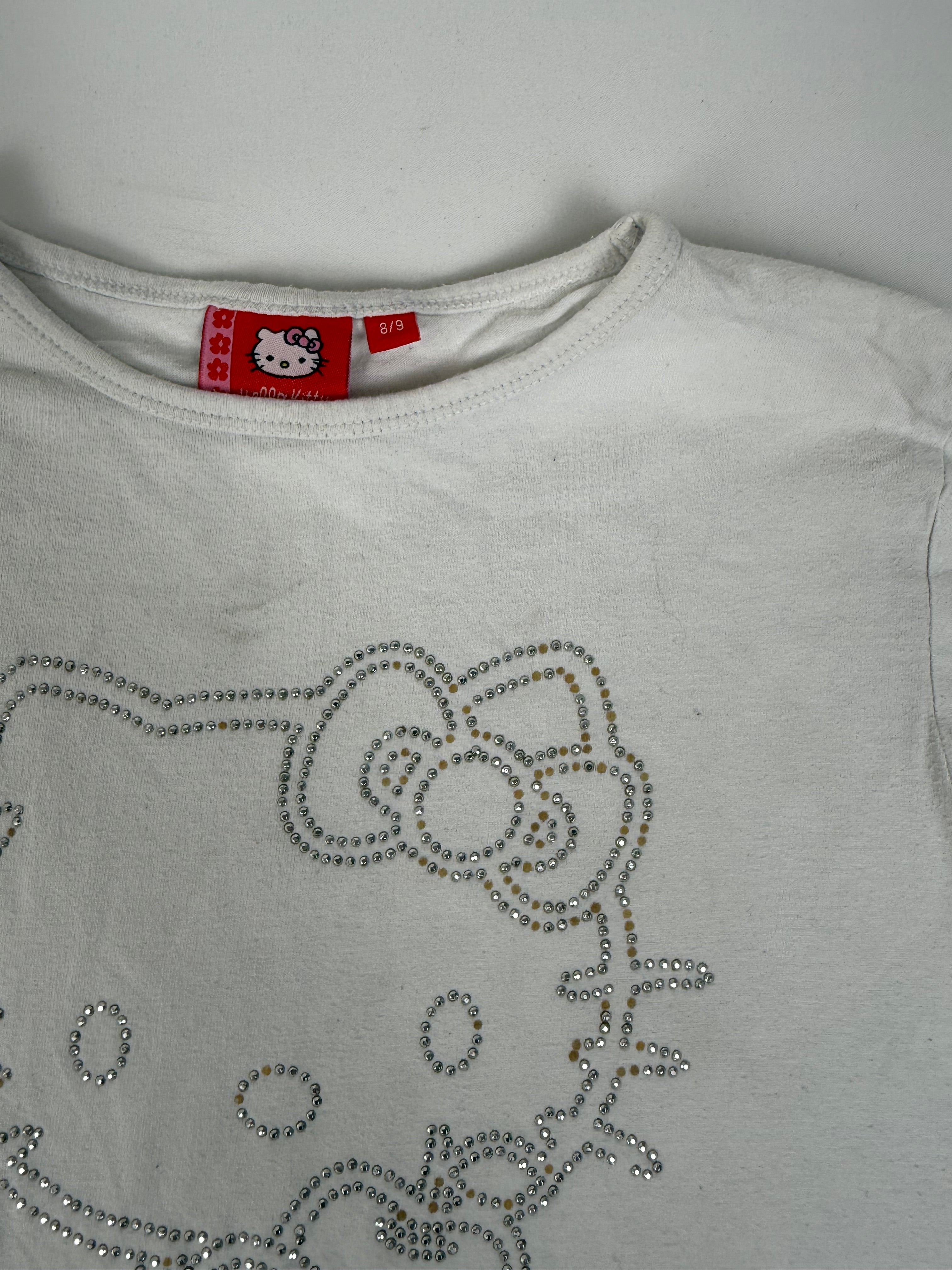 White rhinestones long sleeves top (XS)