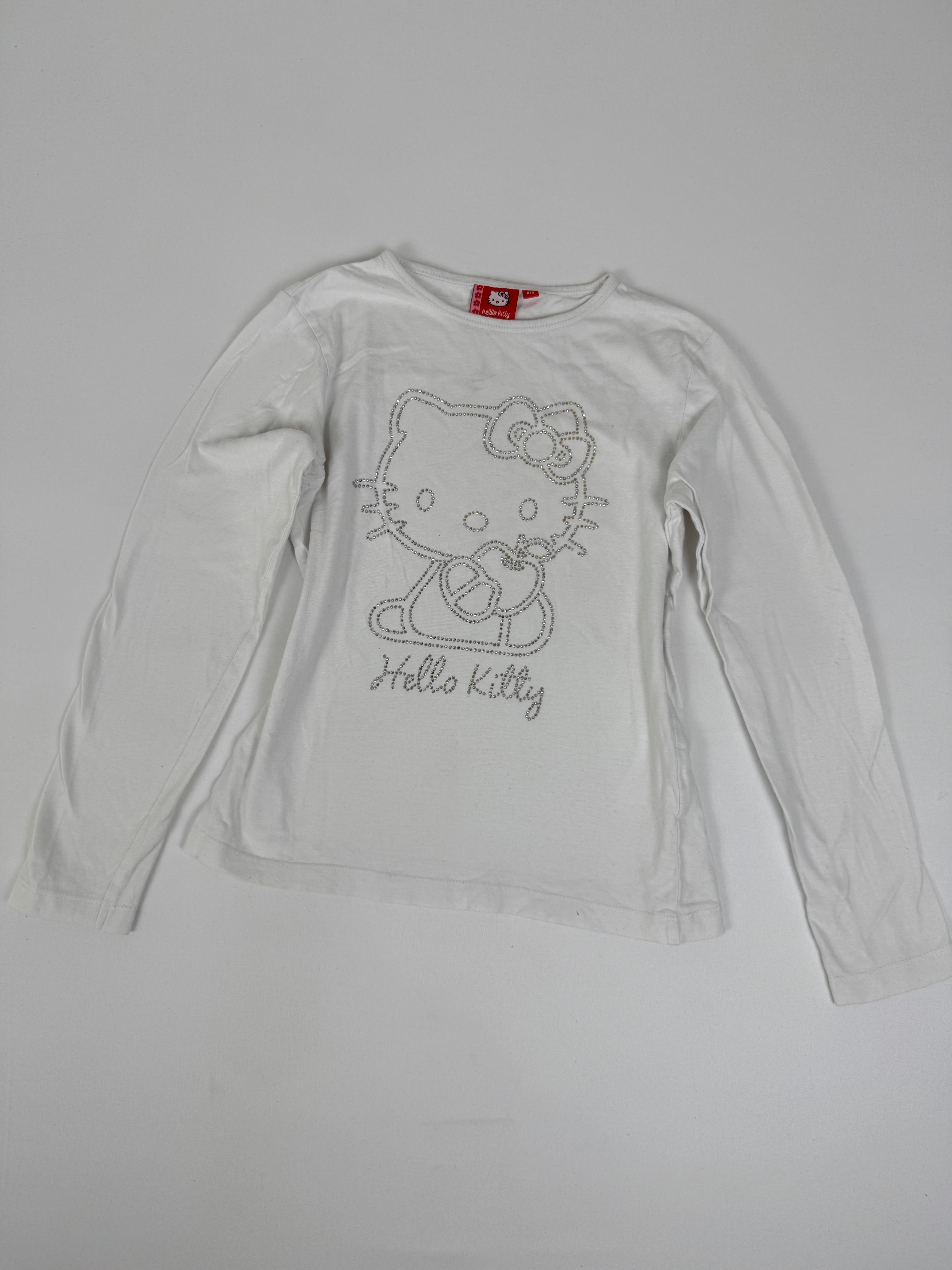 White rhinestones long sleeves top (XS)